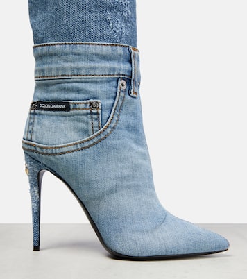 Cardinale denim knee-high boots | Dolce&Gabbana