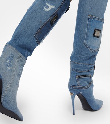 Cardinale denim knee-high boots | Dolce&Gabbana
