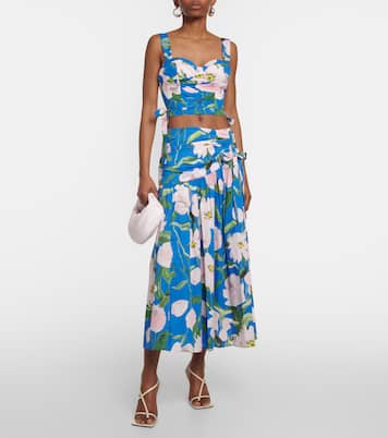 Floral cotton-blend crop top | Carolina Herrera