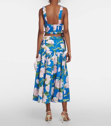 Floral cotton-blend crop top | Carolina Herrera