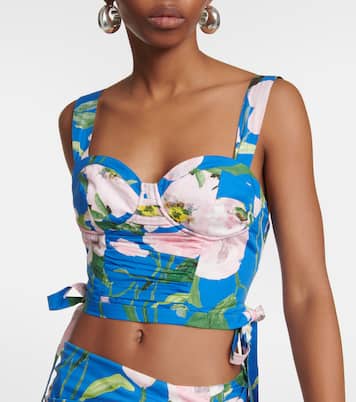 Floral cotton-blend crop top | Carolina Herrera
