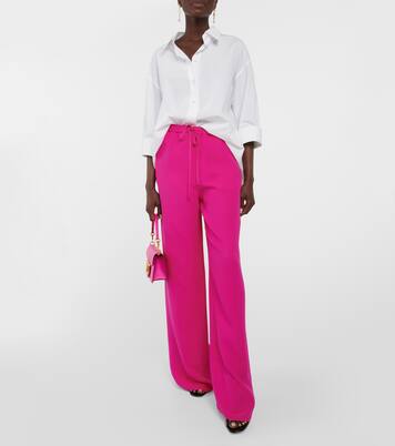 Pantalon ample à taille haute en soie | Valentino