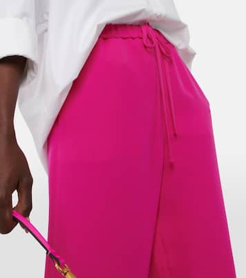 Pantalon ample à taille haute en soie | Valentino