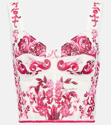 Bustier con stampa Majolica | Dolce&Gabbana