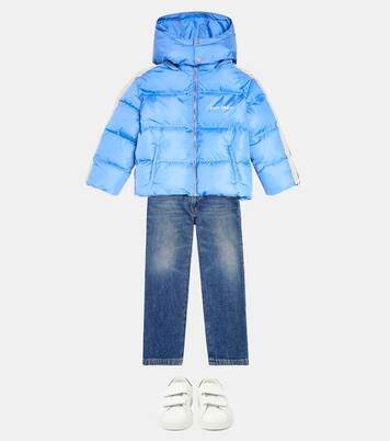 Jeans regular con logo curvo | Palm Angels Kids