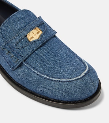 Mocassini in denim con logo | Miu Miu