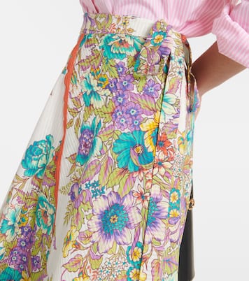 Falda midi de algodón y seda floral | Etro