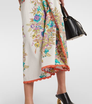 Falda midi de algodón y seda floral | Etro