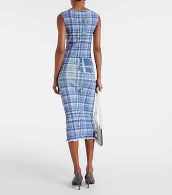 Abito midi in maglia a coste a quadri | Acne Studios