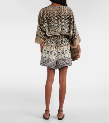 Shorts in seta con stampa | Brunello Cucinelli