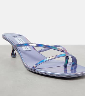 Mules Etana 50 en cuir métallisé | Jimmy Choo