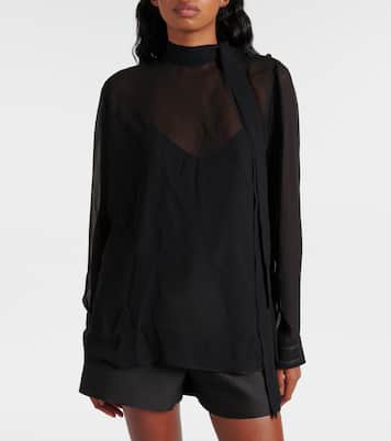 Blusa in georgette di seta | Gucci