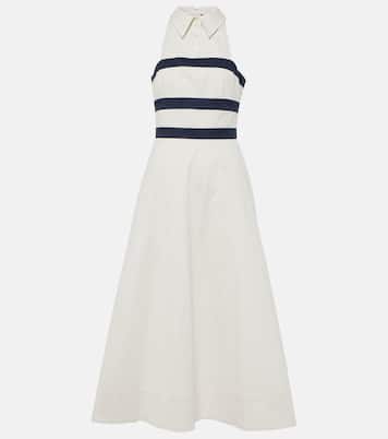 Captain striped cotton chino midi dress | Staud
