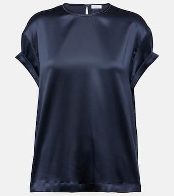 T-shirt in misto seta | Brunello Cucinelli