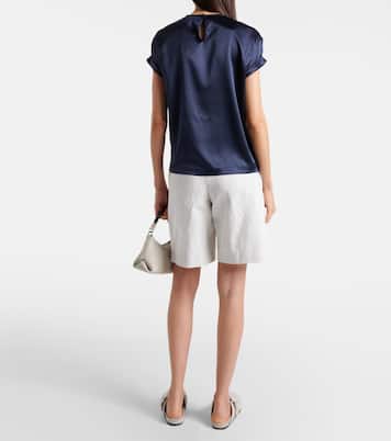 T-shirt in misto seta | Brunello Cucinelli