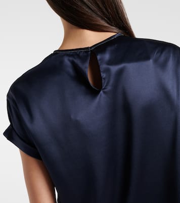 T-shirt in misto seta | Brunello Cucinelli
