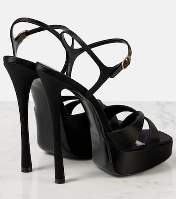 Sandali Debbie 110 in raso con plateau | Saint Laurent