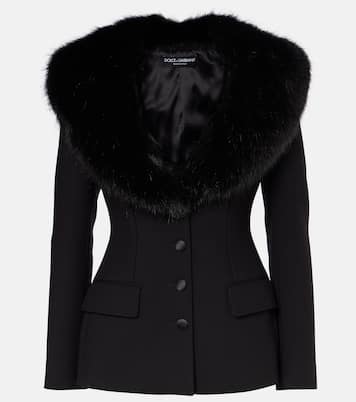 Blazer aus einem Wollgemisch mit Faux Fur | Dolce&Gabbana