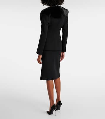 Blazer aus einem Wollgemisch mit Faux Fur | Dolce&Gabbana