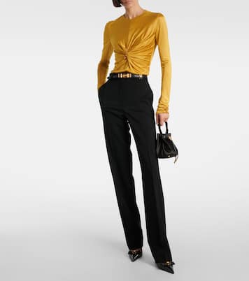 Medusa '95 high-rise wool straight pants | Versace