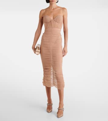 Abito corto in Sweetheart in mesh | Alex Perry