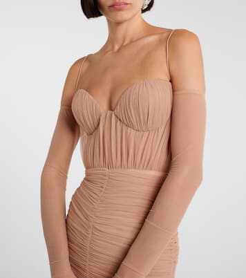 Abito corto in Sweetheart in mesh | Alex Perry