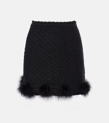 Minifalda de punto con plumas | Blumarine