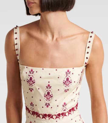 Besticktes Maxikleid Lima Relato aus Leinen | Agua by Agua Bendita