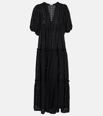 Abito midi in cotone a balze | Poupette St Barth