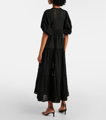 Abito midi in cotone a balze | Poupette St Barth