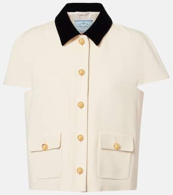Top aus Sablé mit Samt | Prada