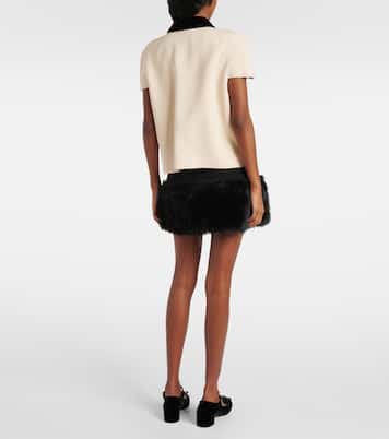 Top aus Sablé mit Samt | Prada