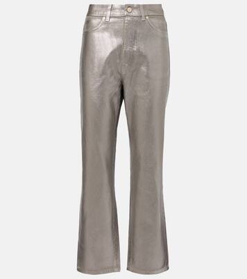 Coated high-rise straight jeans | 7 For All Mankind