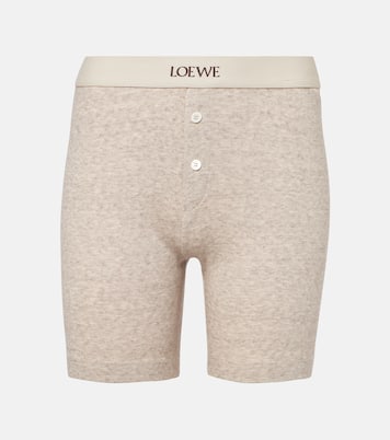 Shorts in cotone e lana con logo | Loewe