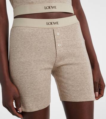 Shorts in cotone e lana con logo | Loewe