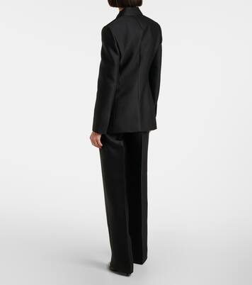Blazer in gabardine di lana e seta | Gucci