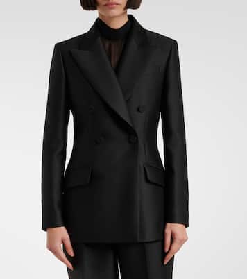 Blazer in gabardine di lana e seta | Gucci