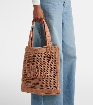 Summer Banana raffia-effect tote bag | Chloé