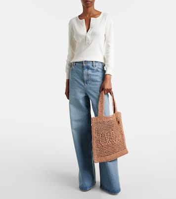 Summer Banana raffia-effect tote bag | Chloé