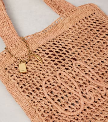 Summer Banana raffia-effect tote bag | Chloé