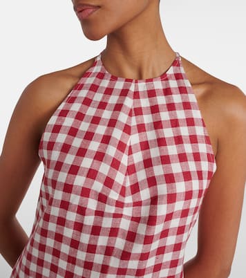Antiqua gingham linen minidress | Asceno