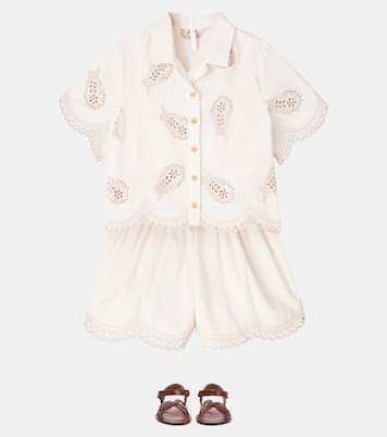 Camicia Rhiannon in cotone sangallo | Zimmermann Kids