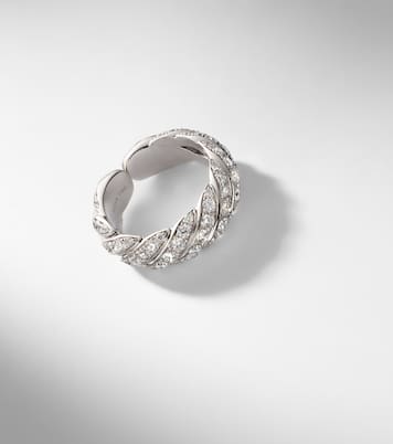 Sculpted Cable 18kt white gold ring with diamonds | David Yurman