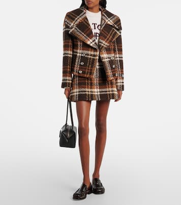 Checked wool-blend miniskirt | Patou