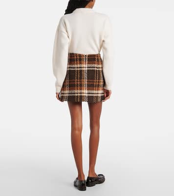 Checked wool-blend miniskirt | Patou