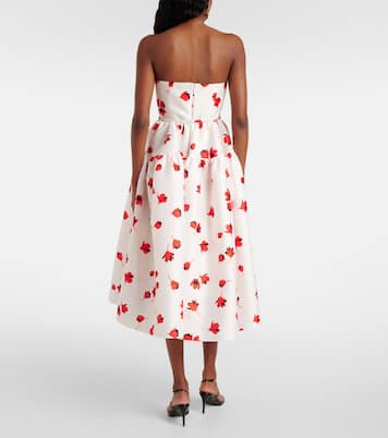 Bedrucktes Midikleid aus Taft | Self-Portrait