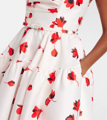 Bedrucktes Midikleid aus Taft | Self-Portrait