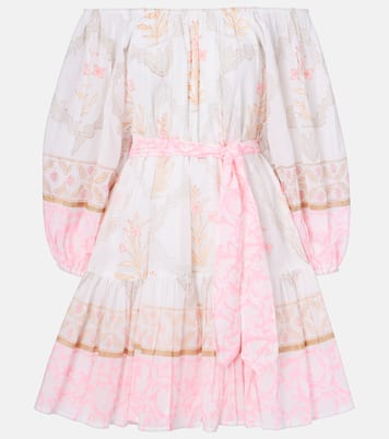 Printed off-shoulder cotton minidress | Juliet Dunn