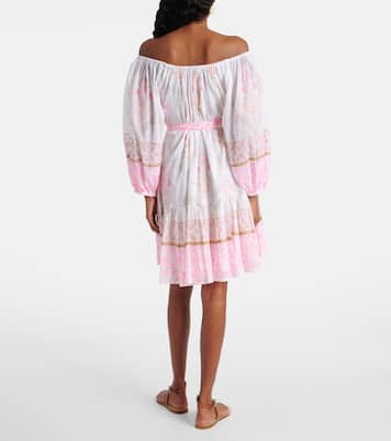Printed off-shoulder cotton minidress | Juliet Dunn