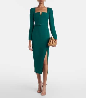 Belted wool and silk midi dress | Roland Mouret